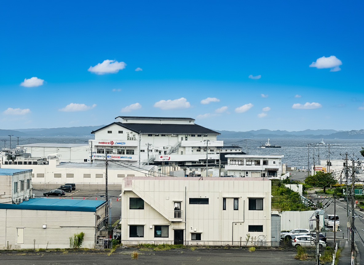 大型船が行き交う癒しの景色